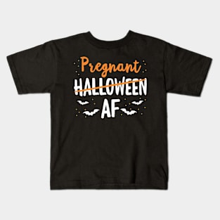 Funny Pregnancy Announcement Gift Halloween AF Kids T-Shirt